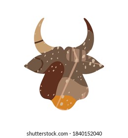 Head of a bull abstract silhouette. Symbol of 2021