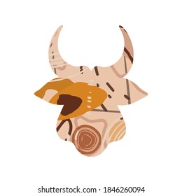 Head of a bull abstract silhouette. Symbol of 2021