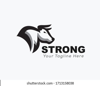 Head bull art logo design inspiration