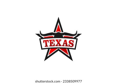 Head bull cow horn bbq logo design stars shape element