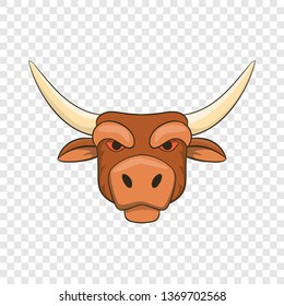 Head of bull icon in cartoon style isolated on background for any web design 