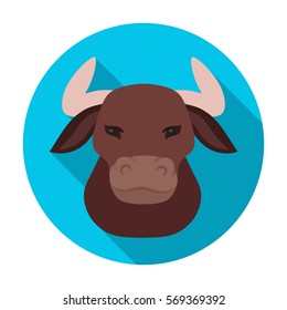 Head of bull icon in flat style isolated on white background. Spain country symbol stock vector illustration.