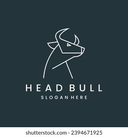 Head bull Logo Concept Design Template Element Vector Illustration.