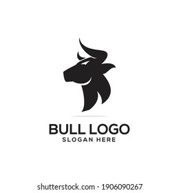 head bull logo design vector template silhouette illustration