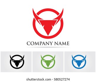 Head bull logo and icons template vector