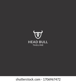 Head Bull logo template design in Vector illustration 