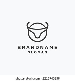 Head bull logo template vector illustration design
