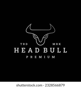 Head bull logo vector icon illustration hipster vintage retro .