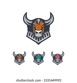 Head bull mascot design vector