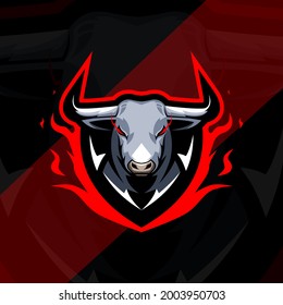 Head Bull Mascot Logo Design