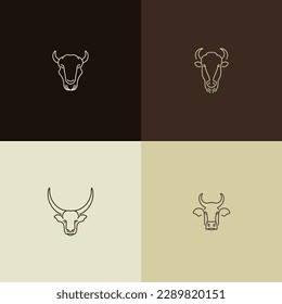 Head of a Bull through Bold Lines