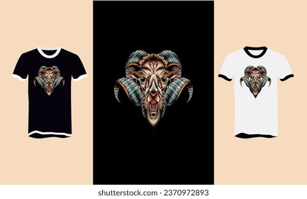 head bull t-shirt artwork design