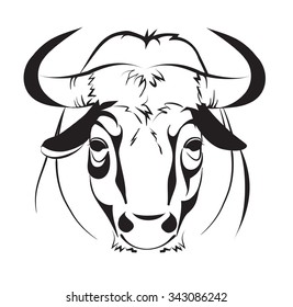 head of a bull, vector illustration