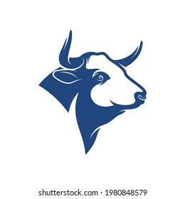 Head Bull vector illustration. Creative Head Bull logo design concept template