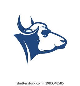 Head Bull vector illustration. Creative Head Bull logo design concept template