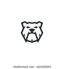 head bulldog logo design vector