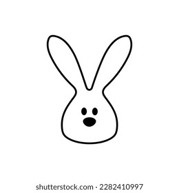 Head of bunny on white background