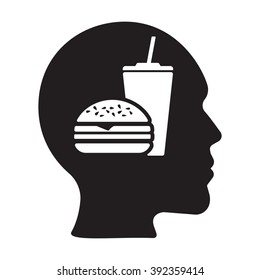 Kopf mit Hamburger Symbol auf weißem Hintergrund