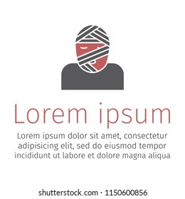 Head burn. Treatment. Flat Icon. Vector illustration