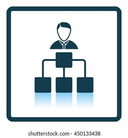 Head businessman with scheme icon. Shadow reflection design. Vector illustration.