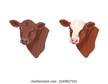 Head of calf or bull, symbol suitable for logo