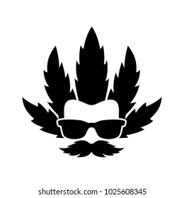 Head Cannabis Logo Vector.