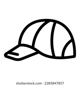 Head cap icon outline vector. Front baseball. Sport visor