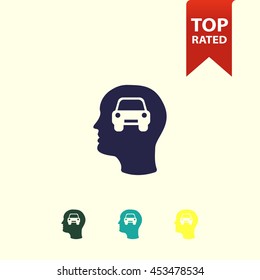 head and car icon