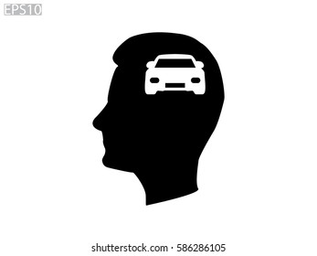 head, car, icon, vector illustration eps10