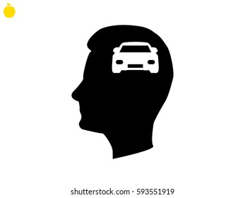 head, car, icon, vector illustration eps10