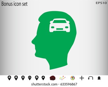 head, car, icon, vector illustration eps10