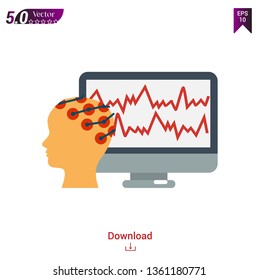 head cardiogram icon vector illustration on white background