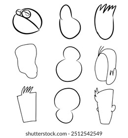 head cardtoon edit line art for illustration drawing