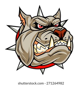 Head of cartoon angry dog.