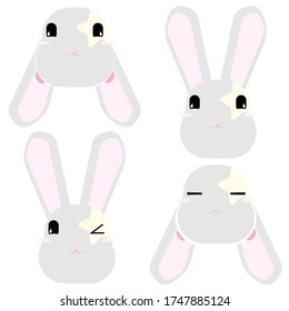 head cartoon rabbit vector eps10