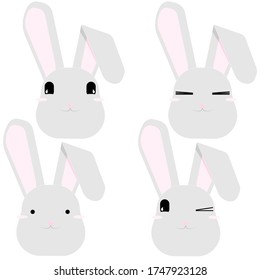 head cartoon rabbit vector eps10