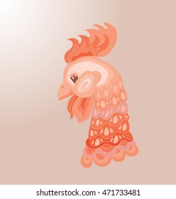 Head of cartoon rooster isolated. Rooster logo mascot. Vector illustration