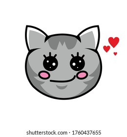 head cat cute gray colour