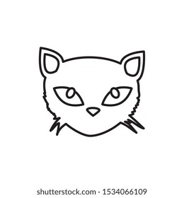 head of cat feline animal of halloween vector illustration design