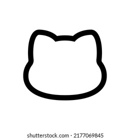 Icono de la cabeza de gato al estilo de las caricaturas. Animal de ilustración vectorial aislado para su diseño