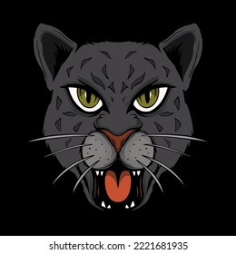 head cat illustration isolated dark background