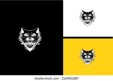 923 Black cat knife what Images, Stock Photos & Vectors | Shutterstock