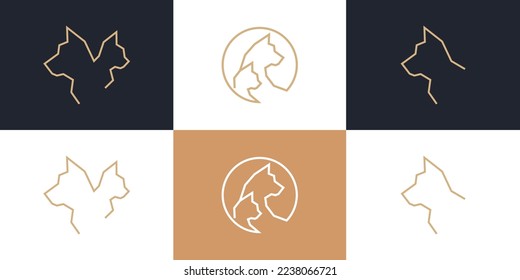 head cat logo design with absract concept