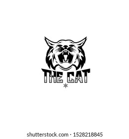 head cat mascot initial logo concept