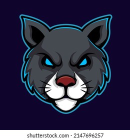 head cat mascot realist vector illustration