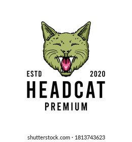 Head Cat premium illustration Logo Vector design