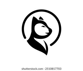 head cat profile style logo design template illustration inspiration