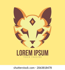 head cat simple logo illustration 