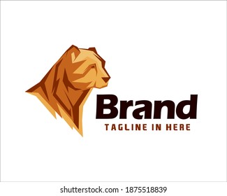 Head cat, tiger, lion, jaguar, cheetah, panther art logo design illustration