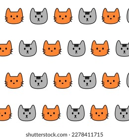 head cat with white background. Vector . illustration. 